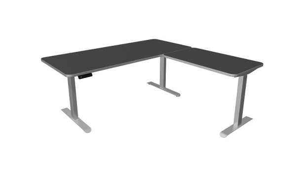 Kerkmann Sitz-/Stehtisch, Move 3 Premium, B 1800 x T 800 mm mit Anbauelement, elektrisch höhenverstellbar von 720-1210 mm, anthrazit, 10332513