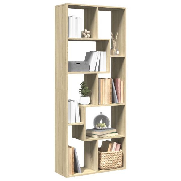 vidaXL Raumteiler-Bücherregal Sonoma-Eiche 67x25x161,5cm Holzwerkstoff, 858077