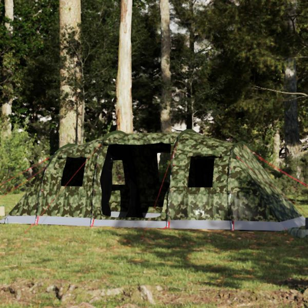 vidaXL Tunnel-Familienzelt 6 Personen Camouflage Wasserdicht, 4009421
