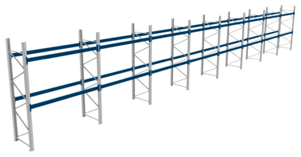 BITO Palettenregal P2 3505x1100x19900 Komplettregal, 2E 1000 RAL5010 U, 55909