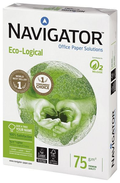 NAVIGATOR Premium Büropapier Eco-Logical - A4, 75 g/qm, weiß, 500 Blatt, N75A4