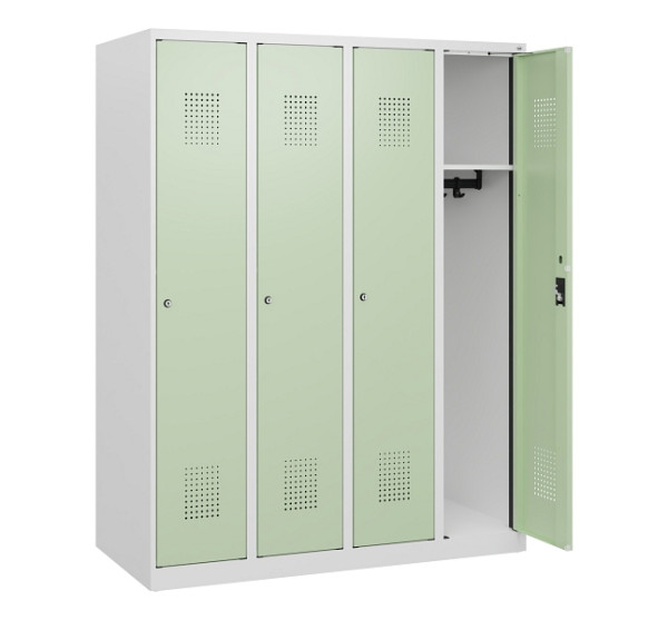 C+P Spind Evolo PLUS, 4 Abteile, 1530x1200x500mm, 9016/6019, Zylinderschloss, 0490005-40 S10046