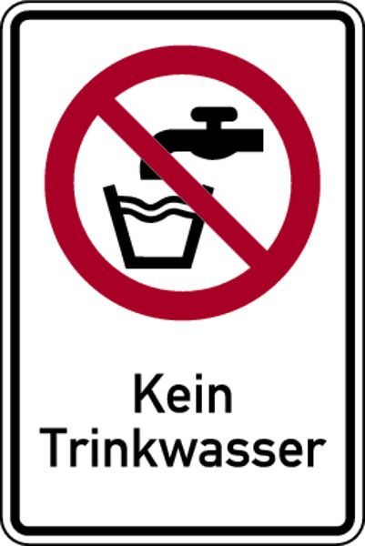 Schilder Klar Kombischild Kein Trinkwasser DIN EN ISO 7010, 100x150 mm Folie selbstklebend, 1364/61