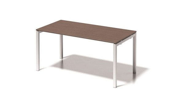 Bisley Cito Schreibtisch, 730 mm höhenfixes U-Gestell, H 19 x B 1600 x T 800 mm, nußbaum/verkehrsweiß, DUF1608WN396