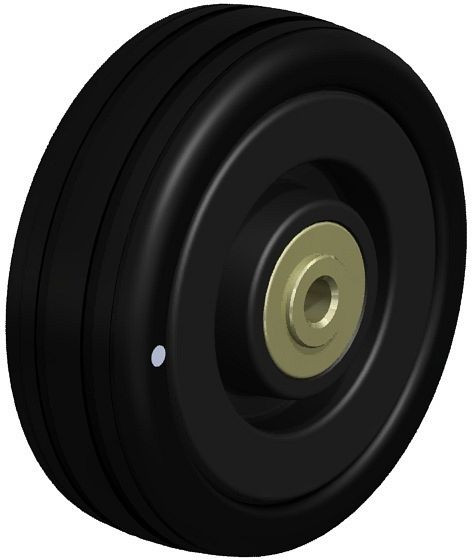 Blickle VPA 75/6K-EL Rad aus Vollgummi, Grau, 110387