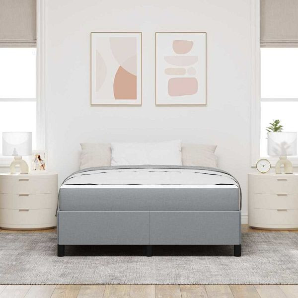 vidaXL Boxspringbett Hellgrau und Schwarz 140 x 200 cm, 3398864