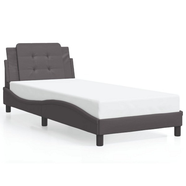 vidaXL Bettgestell mit Kopfteil Grau 100x200 cm Kunstleder, 3208166