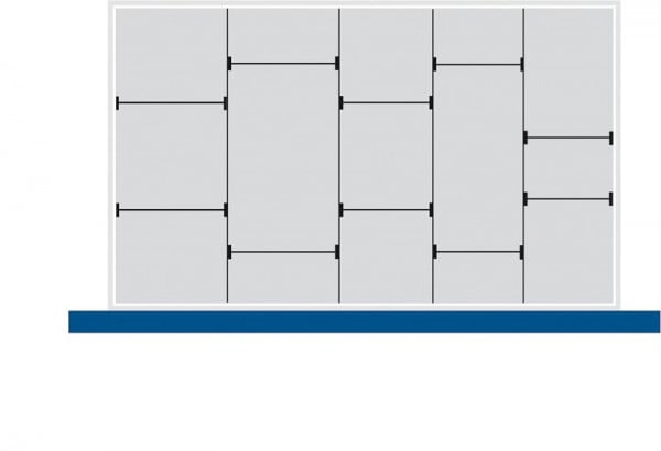 bott cubio Sortiment mit 18 Trennwänden 4 x Trennwand/14 x Steckwand BxTxH: 800 x 525 x 52 mm, verzinkt, 43020653.51