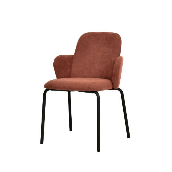 Feros Paddy Stapelstuhl mit Bezug, Braun-Rot, 51007