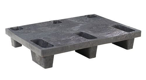 DENIOS Halbpalette, aus PE-RE, 600 x 800 x 140 mm, 6 Füße, nestbar, VE: 5 Stück, 312635