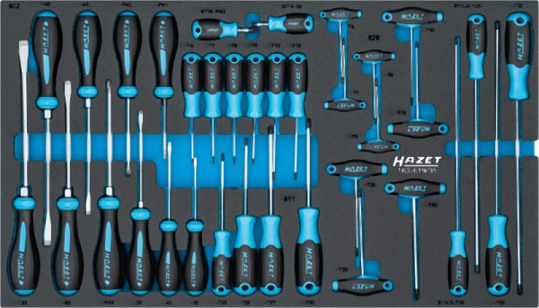 Hazet Schraubendreher Satz, Innen TORX® Profil, Kreuzschlitz Profil PH, Schlitz Profil, 35-teilig, 163-619/35