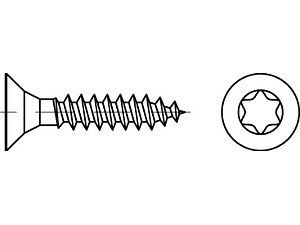 ART 89098 Spanplattenschrauben Seko CE A 2 5 x 70 -T25 Vollgewinde A 2 VE=S (500 Stück)