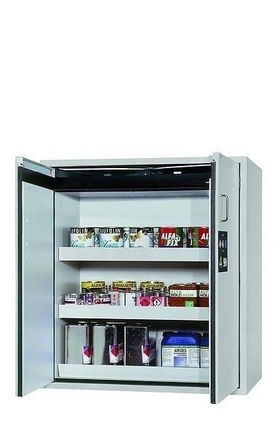 asecos Sicherheitsschrank S-PEGASUS-90, S90.129.120.WDAC in lichtgrau RAL 7035 mit 2x Wannenboden Standard (Stahlblech), 30123-001-30159