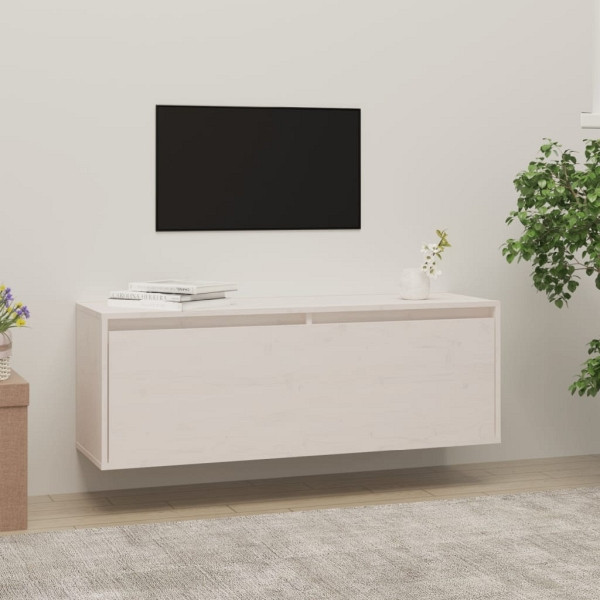 vidaXL Wandschrank Weiß 100x30x35 cm Massivholz Kiefer, 813467