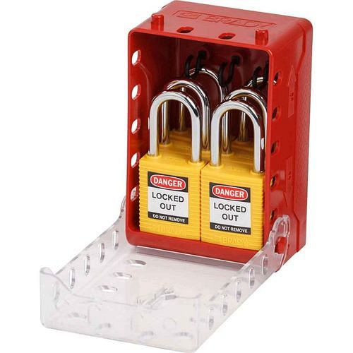 Brady Kompakter Verschlusskasten, inkl. 6 gelben Keyed-Alike-Sicherheitsschlössern, 308027
