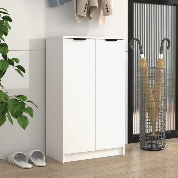 vidaXL Schuhschrank Weiß 59x35x100 cm Holzwerkstoff, 811439