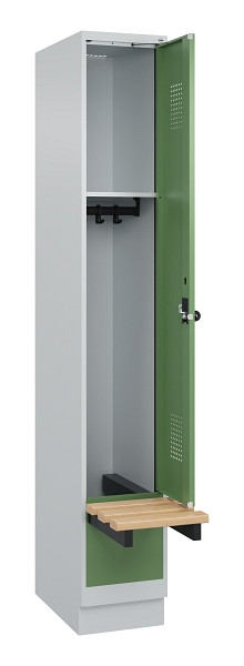 C+P Spind Evolo PLUS, 1 Abteile, 1950x300x815mm, 7035/6011, Drehriegel, 049040-10 S10010