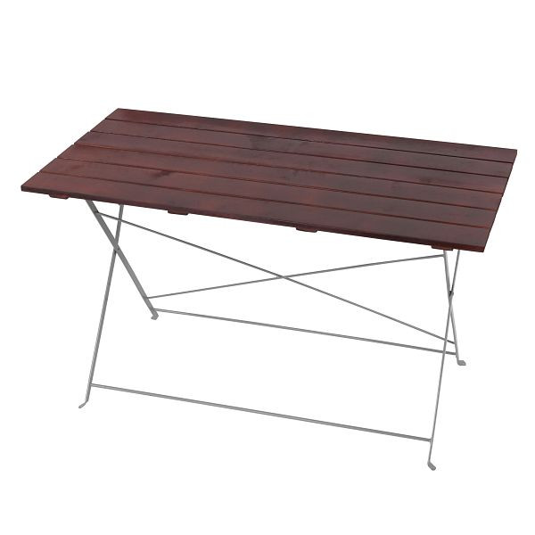 Mendler Biergartentisch Berlin, Klapptisch Gartentisch, Akazie lackiert 120x60x75cm, dunkelbraun, 35192