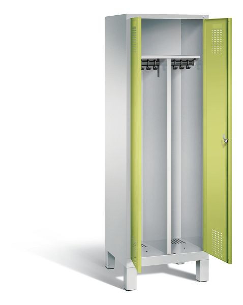 C+P Schwarz-Weiss-Spind Evolo, H1850xB610xT500mm, Farbe: Lichtgrau / Viridingrün, 48012-20 S10177