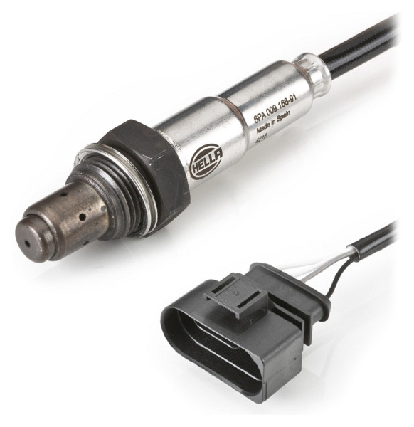 HELLA Lambdasonde, 4-polig, vor Katalysator, Kabel: 750mm, 6PA 009 166-911