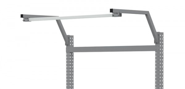 Manuflex Schienenbahn-Laufschiene in Alusilber ähnlich RAL 9006 für UNIVERSAL/PROFI/PACKPOOL-Aufbauportale, für Tischbreite 1000 mm, Alusilber, ZB3891.9006