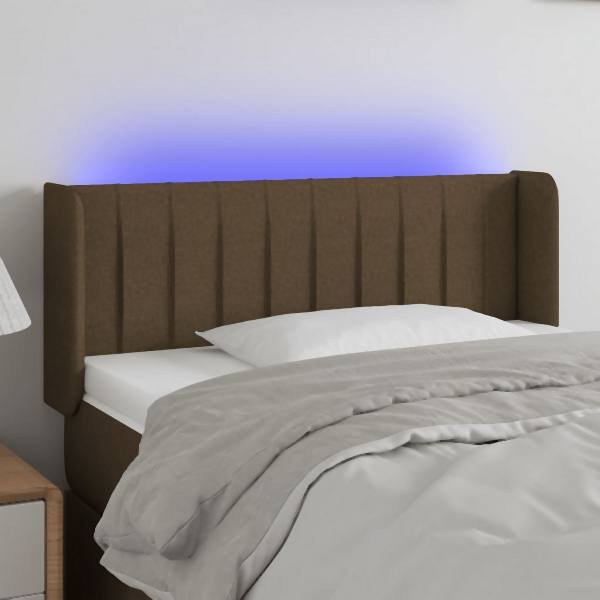 vidaXL LED Kopfteil Dunkelbraun 83x16x78/88 cm Stoff, 3123451