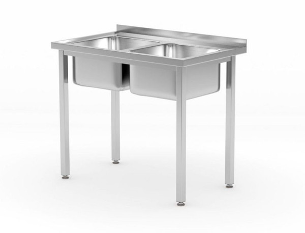 Hendi Tisch mit zwei Waschbecken, ohne Ablage 1000x600x850mm, 817049