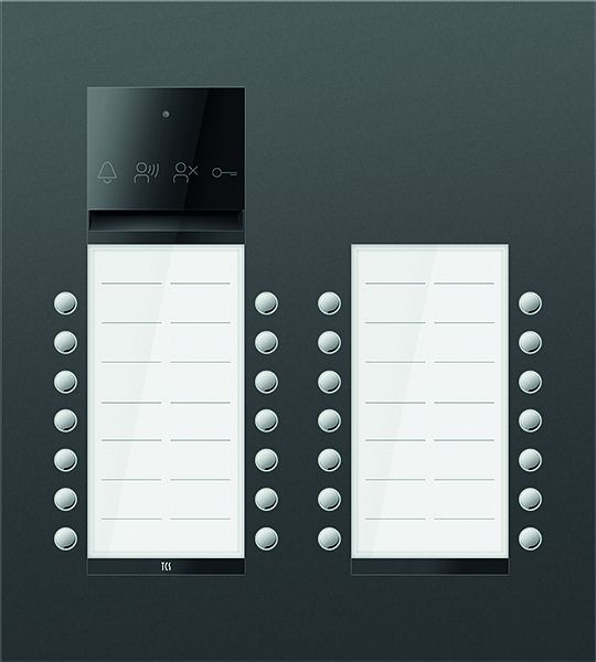 TCS Türkontrollsystem PES PRO Audio Außenstation 28T 4 Spalten UP RAL7016 anthrazitgrau, ASU600428-0017