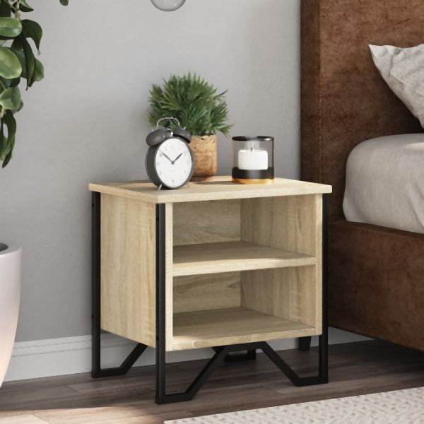 vidaXL Nachttische 2 Stück Sonoma Eiche 40x30x40 cm Holzwerkstoff, 848497