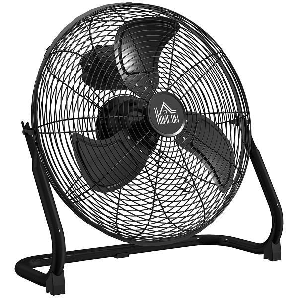 HOMCOM Tischventilator Elektrischer Ventilator mit 4 Geschwindigkeitsstufen, um 120° verstellbarer Winkel Schwarz, 824-095V90BK