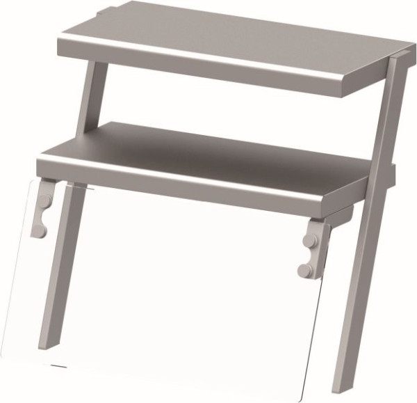 Stalgast Doppel-Aufsatzbord mit Glas-Hustenschutz und Beleuchtung 434x450x450 mm für Speisenausgabesysteme, ZS04106