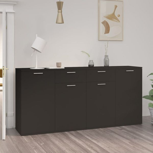 vidaXL Sideboard Schwarz 160x36x75 cm Holzwerkstoff, 3074928