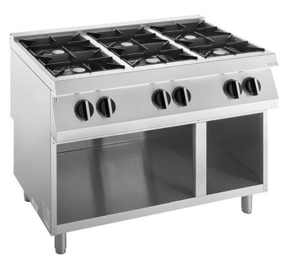 KBS Gas-Kochfläche 6 Brenner 42 kW, offener Unterbau, 10521405