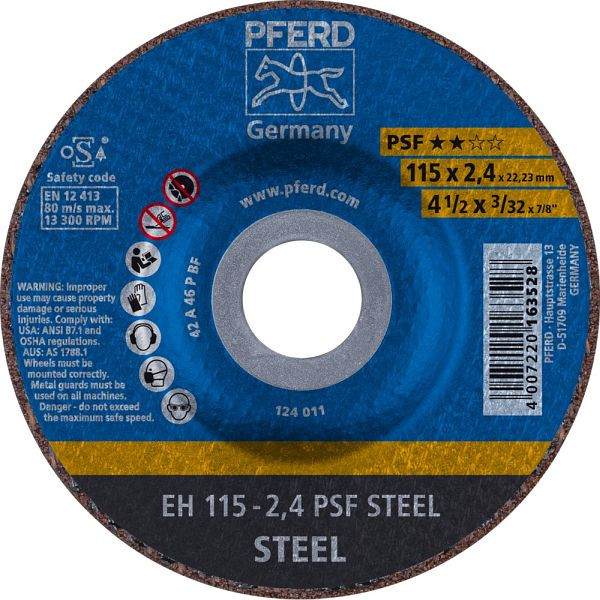 Pferd Trennscheibe EH 115-2,4 PSF STEEL, VE: 25 Stück, 61740122