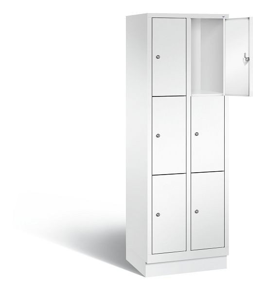 C+P Schließfachschrank Evolo, H1800xB610xT500mm, Farbe: Verkehrsweiß, 48020-203 S10196