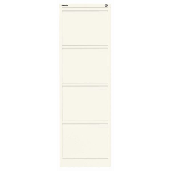 Bisley Hängeregistraturschrank, einbahnig, 4 HR-Schubladen, 196 verkehrsweiß antibakteriell, 3643196