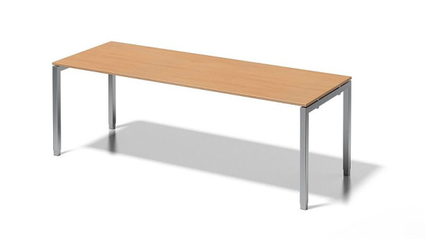 Bisley Cito Schreibtisch, 650-850 mm höheneinstellbares U-Gestell, H 19 x B 2200 x T 800 mm, buche/silber, DUH2208BC355