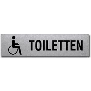 Moedel Piktogramm Toiletten Behinderte/barrierefrei, Edelstahl, selbstklebend, 160x40mm, 57339