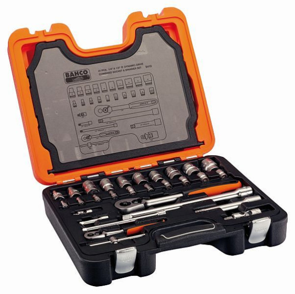 Bahco Steckschlüssel-Satz 1/2"+1/4", 41-teilig, S410