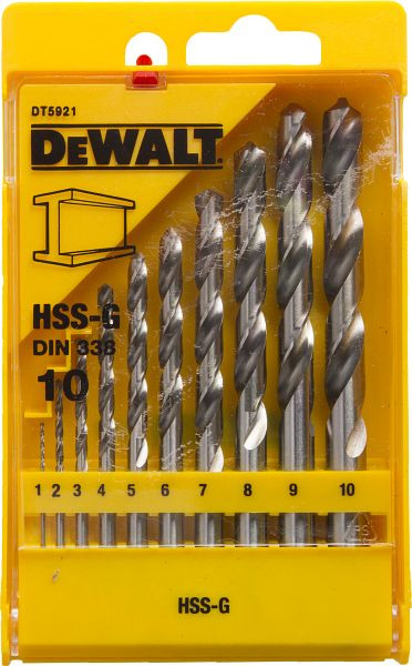 DeWalt Metallbohrer-Set 10-teilig HSS-G, DT5921-QZ