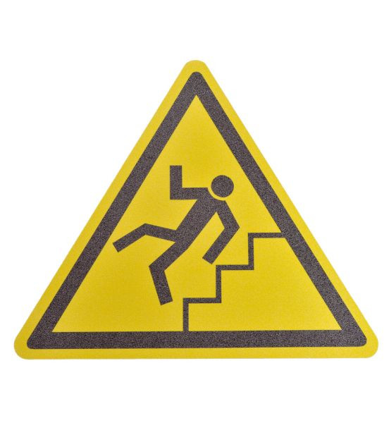 m2 Antirutschbelag Bodenmarkierungssymbol "Vorsicht Treppe" Dreieck Schenkellänge 600mm, MBMD002600