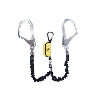 Preising Y-Verbindungsmittel mit 3 Wirbeln, Karabiner 1483-110+1502, 1,5 m, 140 kg, Gewebeschlauch mit Elastikband, 1542_1483-110_3W_1502-015
