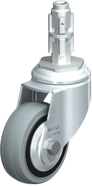 Blickle LKRA-VPA 80K-11-FA-E13 Apparate-Lenkrolle mit Expander, Vollgummi, Grau, 226662