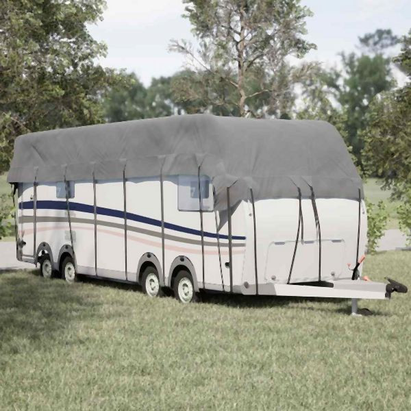 vidaXL Dachplane für Wohnwagen Grau 900x300 cm Vliesstoff, 4015874