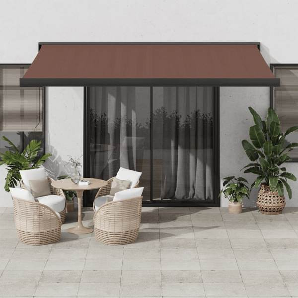 vidaXL Automatisch Manuell Braun 400x300 cm, Polyester, 3215735