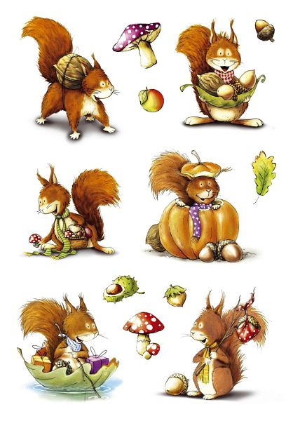 HERMA 3368 Sticker DECOR Eichhörnchen, VE: 10 Stück, 3368, 4008705033688