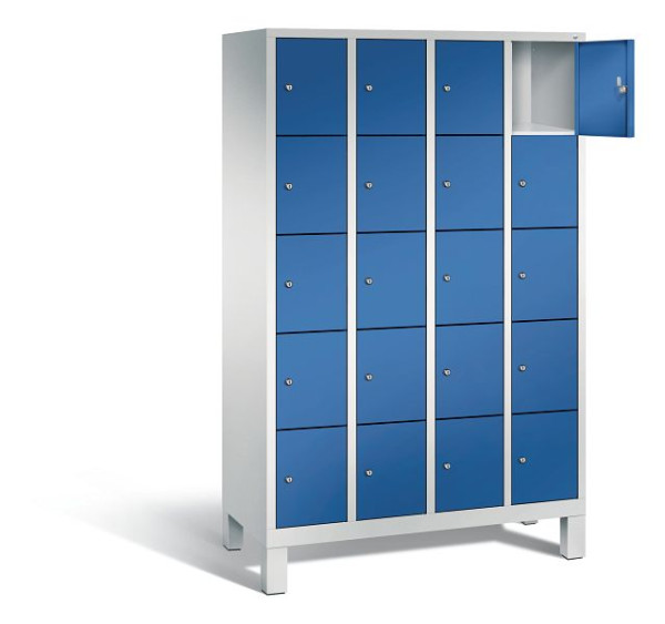 C+P Schließfachschrank Evolo, H1850xB1190xT500mm, Farbe: Lichtgrau / Enzianblau, 48010-405 S10065