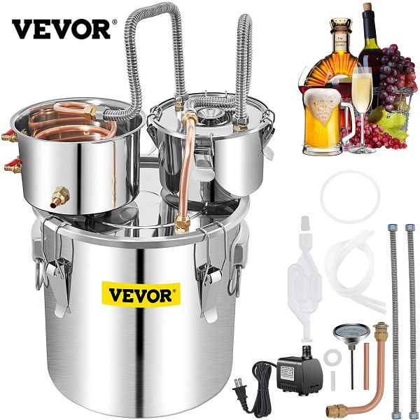 VEVOR Wasser Destilliergerät 50L Alkohol Destillieranlage Keg Wasserpumpe, ZLQSLNTDBO50LO87SV2