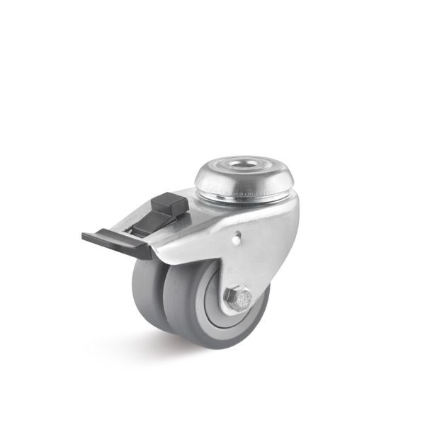 Torwegge Apparate-Rolle mit Rückenloch und Doppelstopp, L-AD-TPBK-050-, 0010855INF