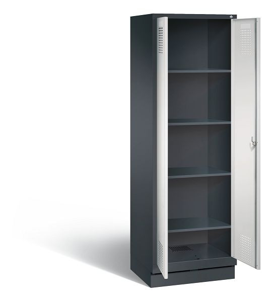 C+P Wäsche-Spind Evolo, H1800xB610xT500mm, Farbe: Schwarzgrau / Lichtgrau, 48222-20b S10102